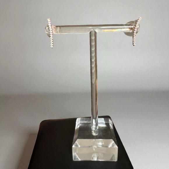 Prada Silver Earrings with Clear Accents - Picture 1 of 5